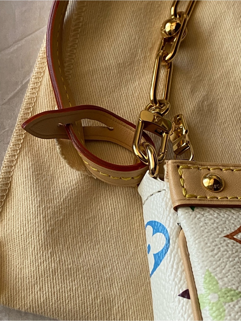 Authentic new LV X TM Monogram Multicolor Pochette Accessories White - Picture 7 of 14